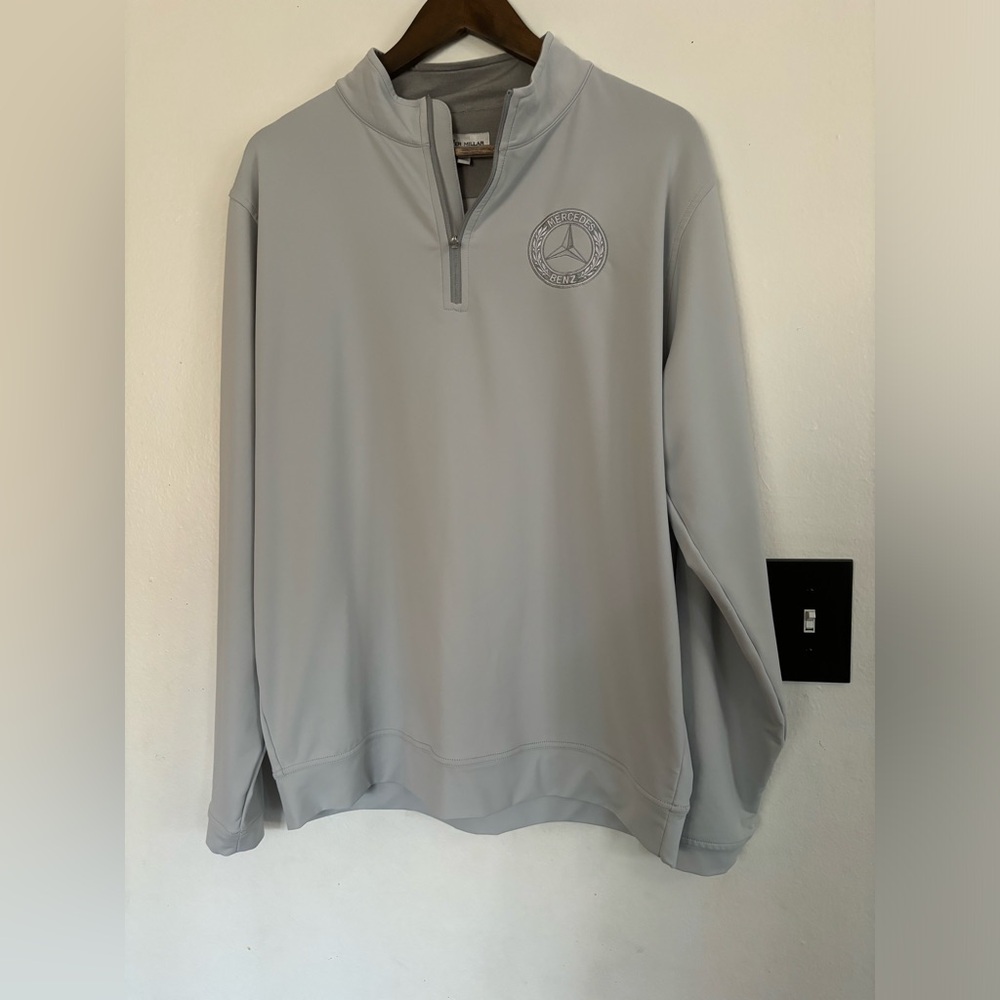 Peter Millar Mercedes Benz Gray Quarter-Zip Pullover